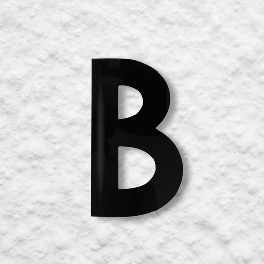 Floating Letter B - Black Gloss - housenumbers.ie