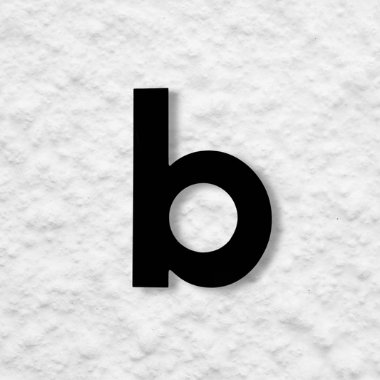 Floating Letter b - Black Matt - housenumbers.ie