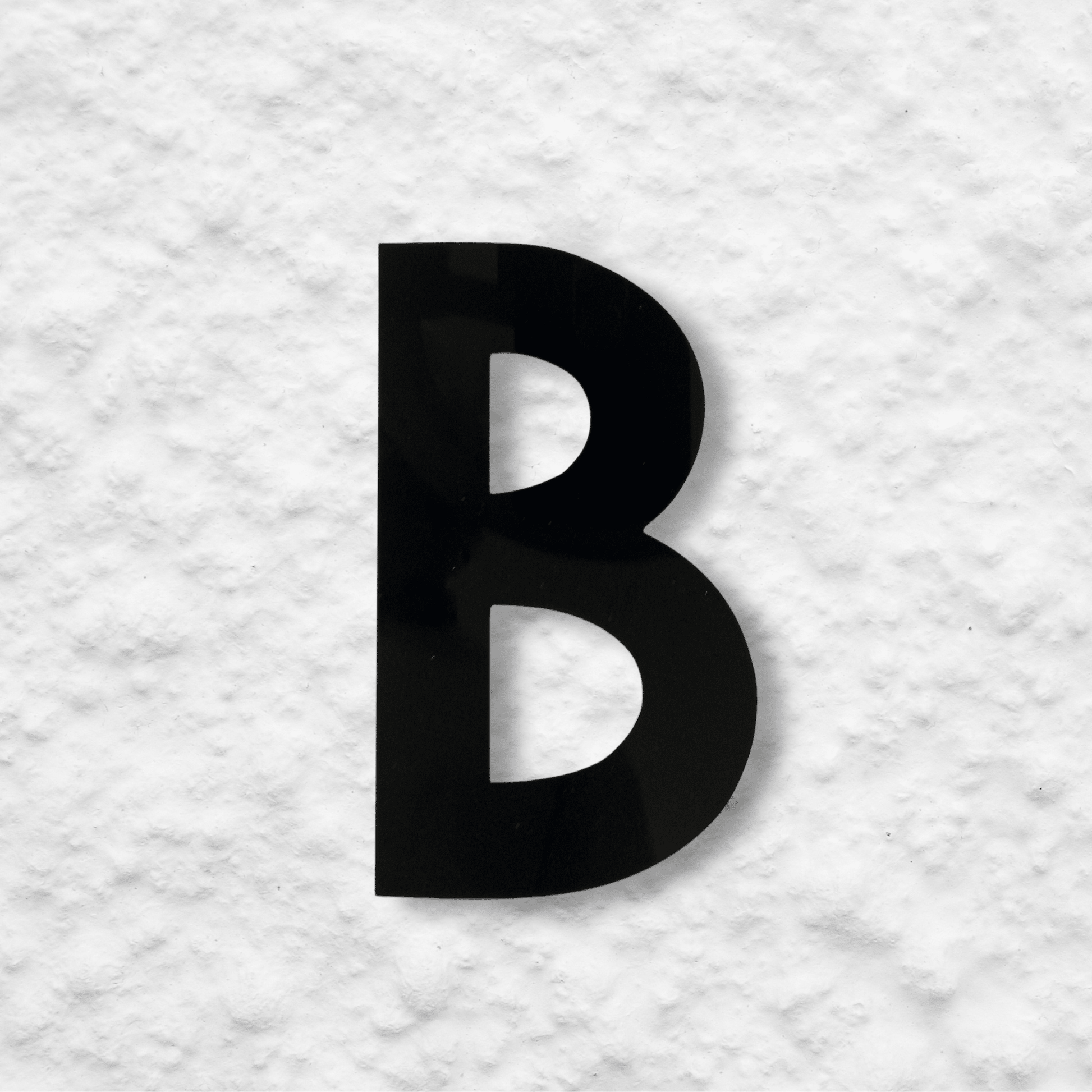 Floating Letter B - Black Matt - housenumbers.ie