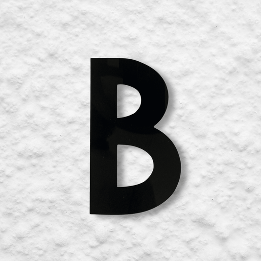 Floating Letter B - Black Matt - housenumbers.ie