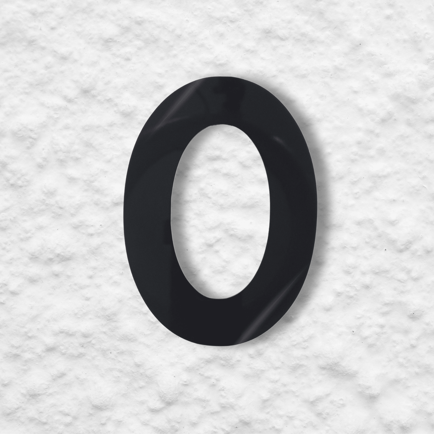Floating Number 0 - Black Matt (150mm high) - housenumbers.ie