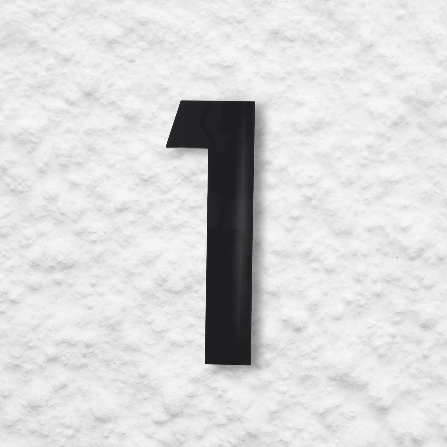 Floating Number 1 - Black Gloss (150mm high) - housenumbers.ie
