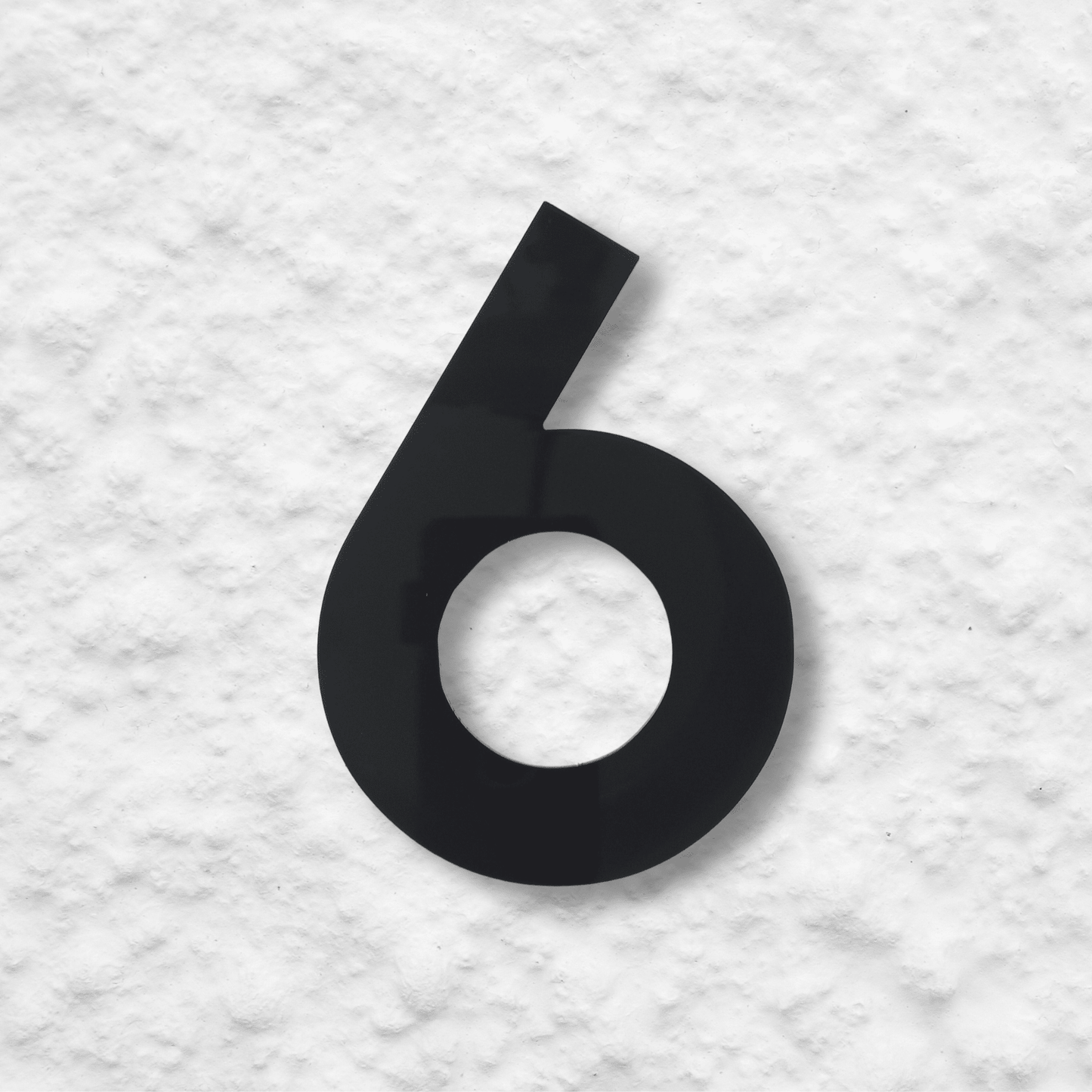 Floating Number 6 - Black Matt (150mm high) - housenumbers.ie