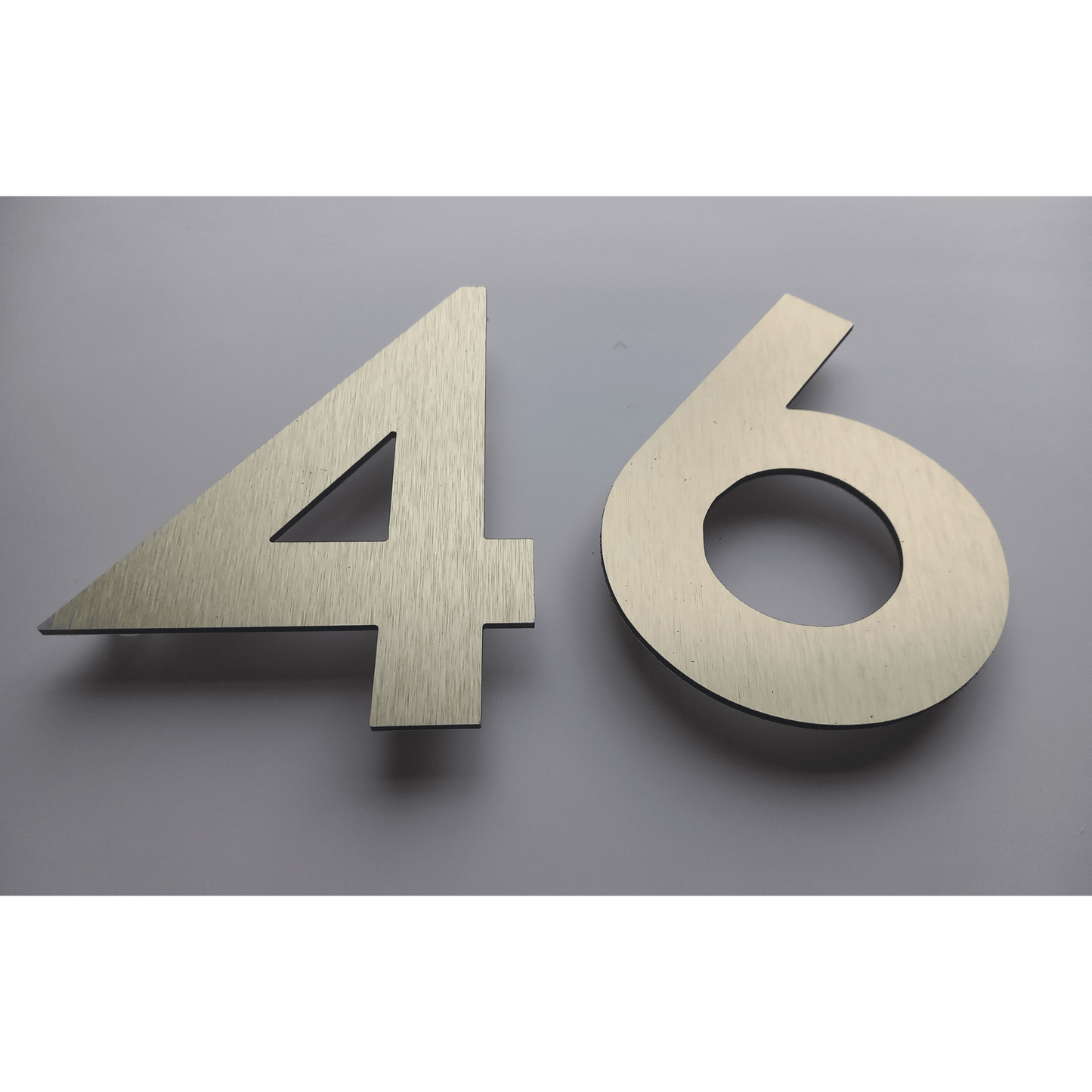 Floating Number 6 - Brushed Gold (150mm high) - housenumbers.ie