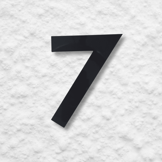Floating Number 7 - Black Matt (150mm high) - housenumbers.ie
