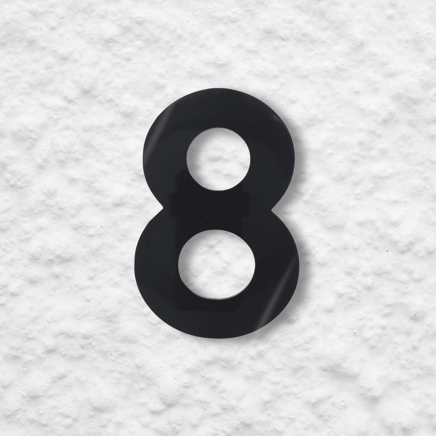 Floating Number 8 - Black Gloss (150mm high) - housenumbers.ie