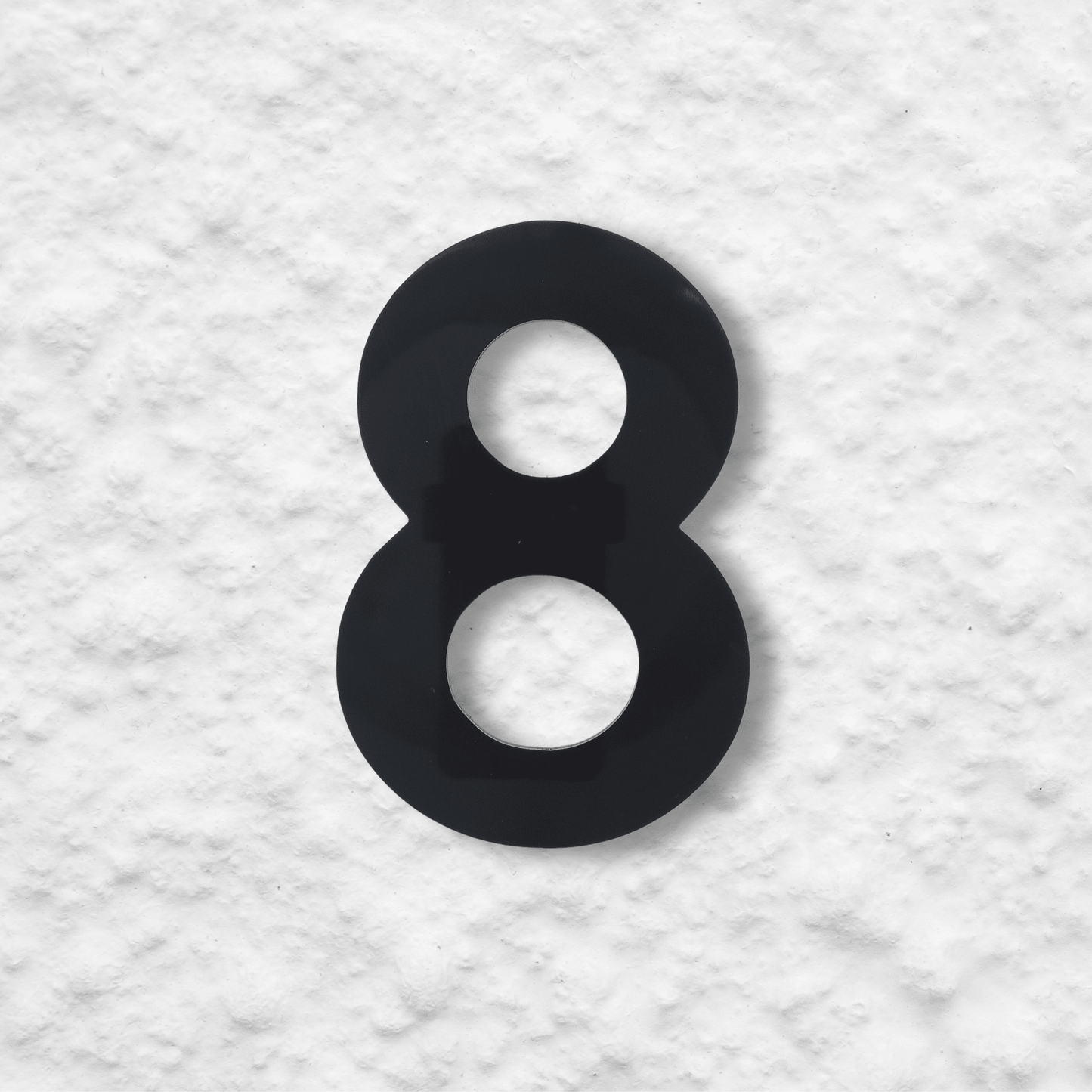 Floating Number 8 - Black Matt (150mm high) - housenumbers.ie