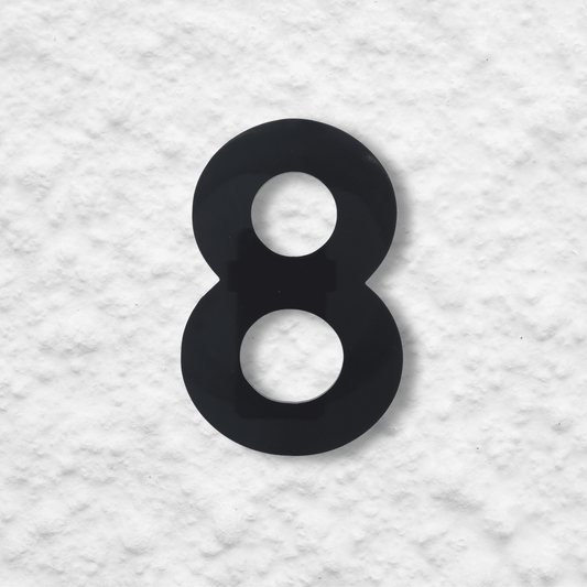 Floating Number 8 - Black Matt (150mm high) - housenumbers.ie