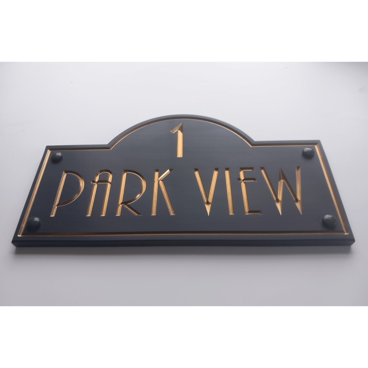 Grey Corian Dome Sign (325x180mm) - housenumbers.ie