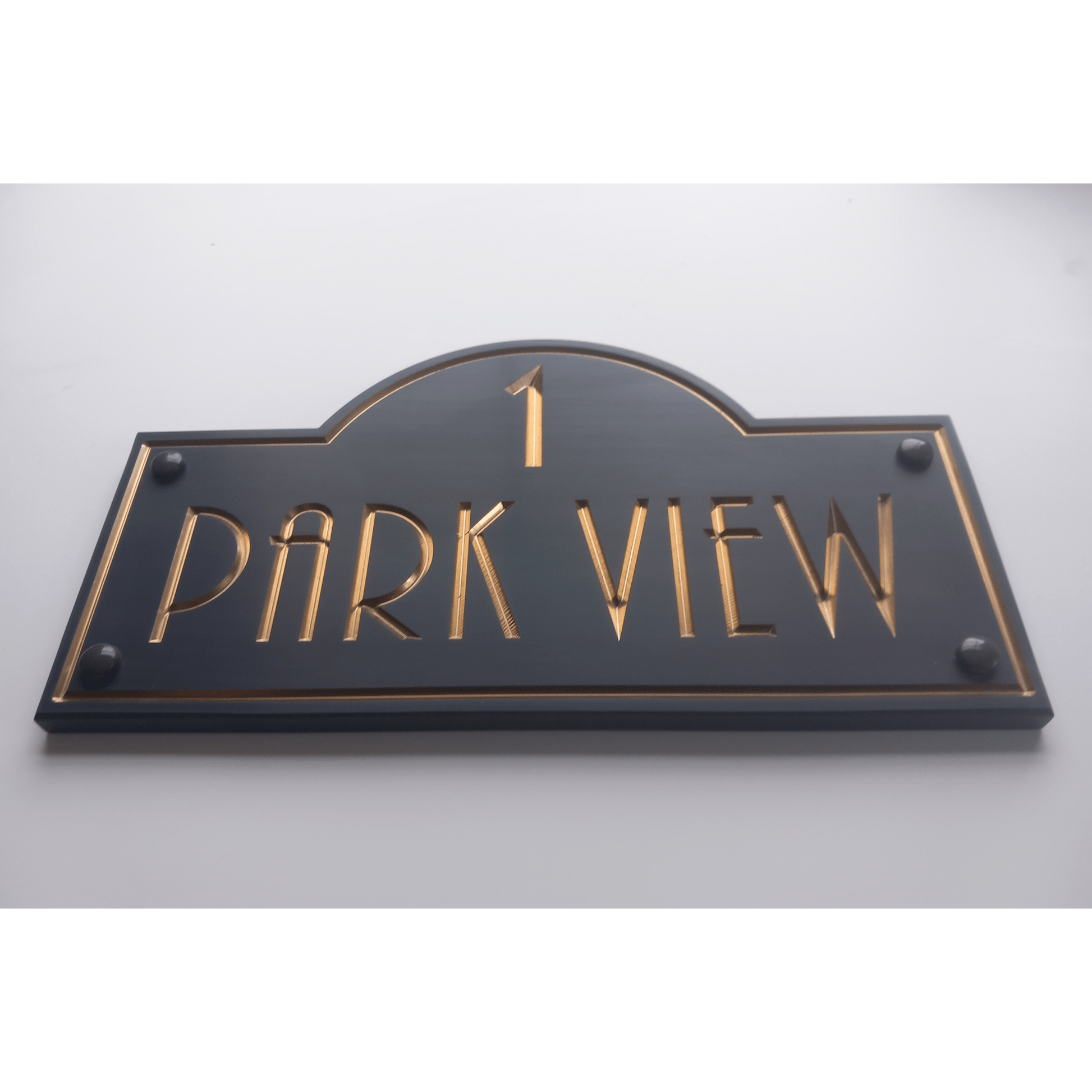 Grey Corian Dome Sign (325x180mm) - housenumbers.ie