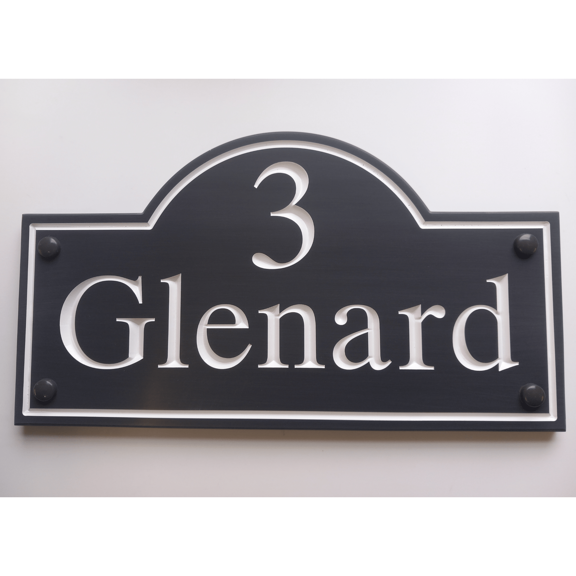 Grey Corian Dome Sign (325x180mm) - housenumbers.ie