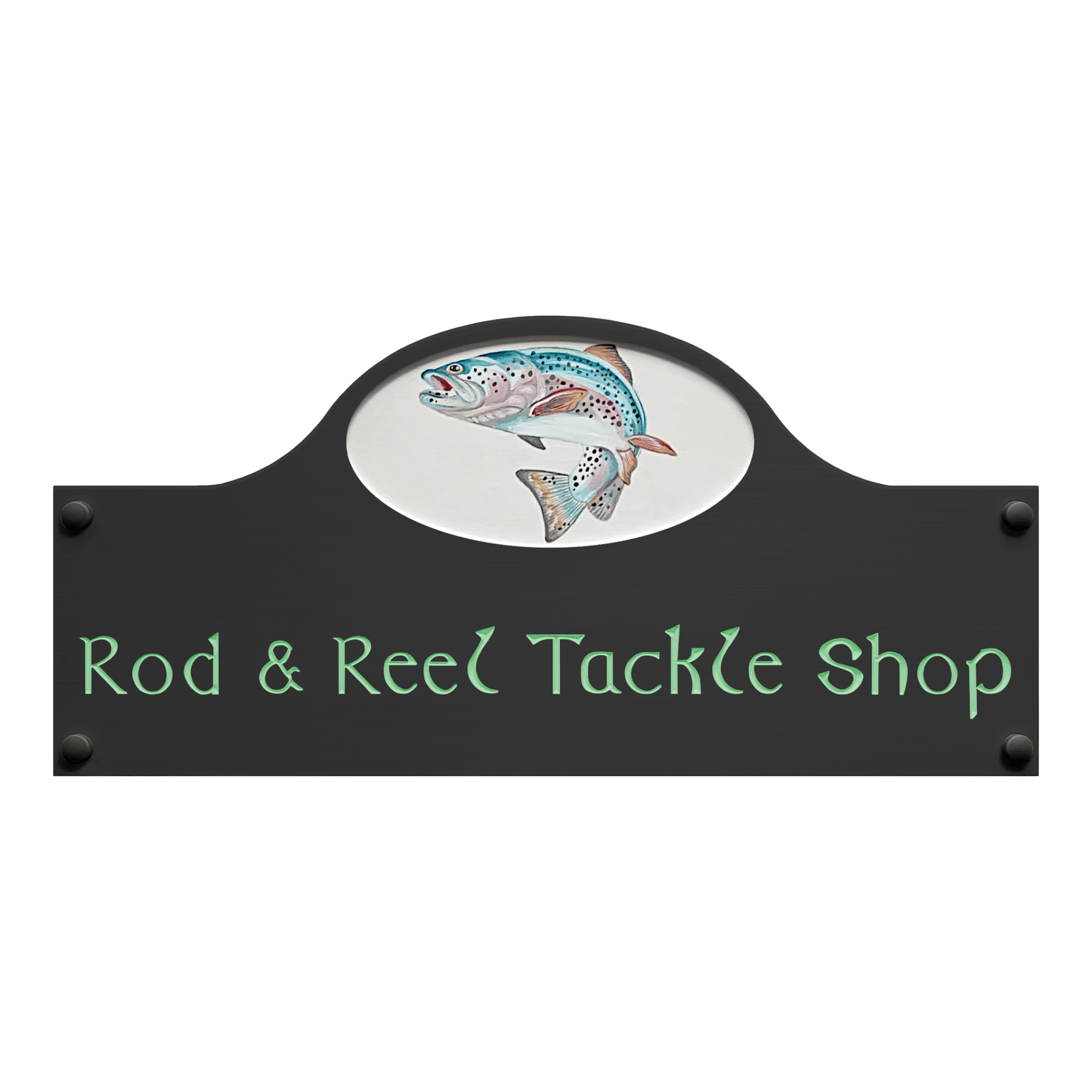 Grey Large Dome Corian Sign (400x185mm) with Art - housenumbers.ie
