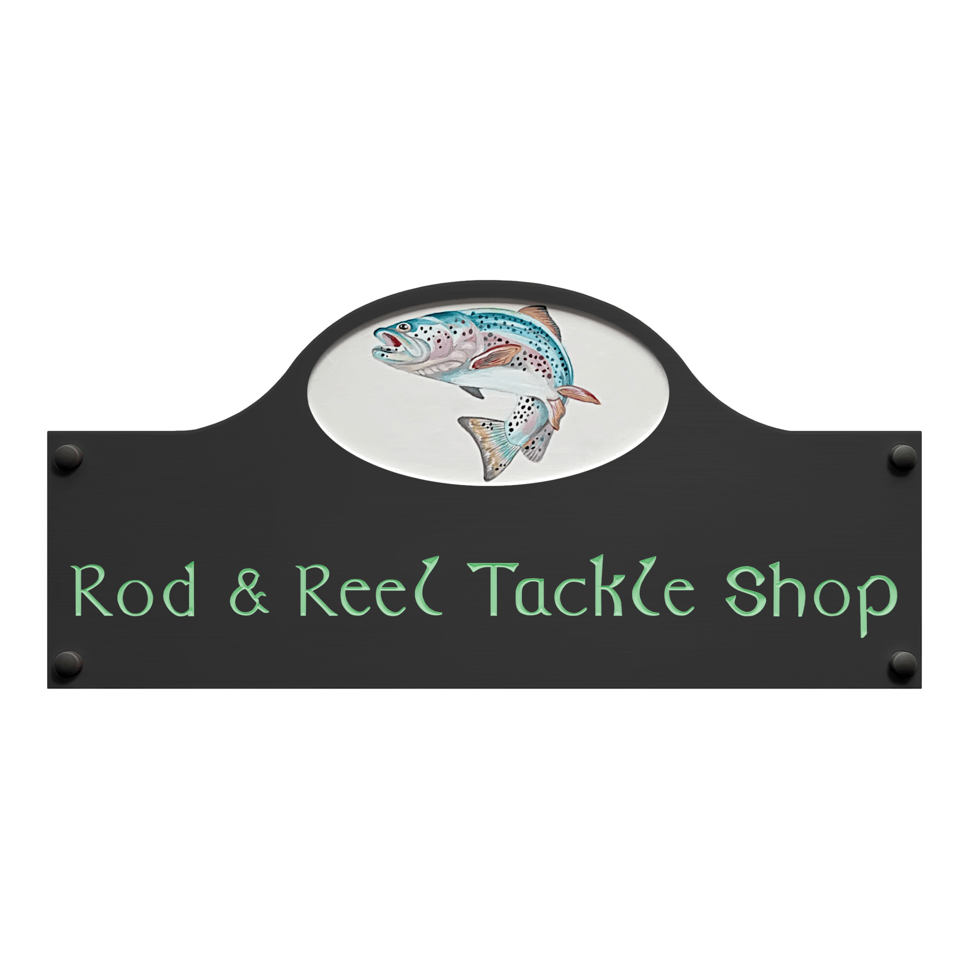 Grey Large Dome Corian Sign (400x185mm) with Art - housenumbers.ie