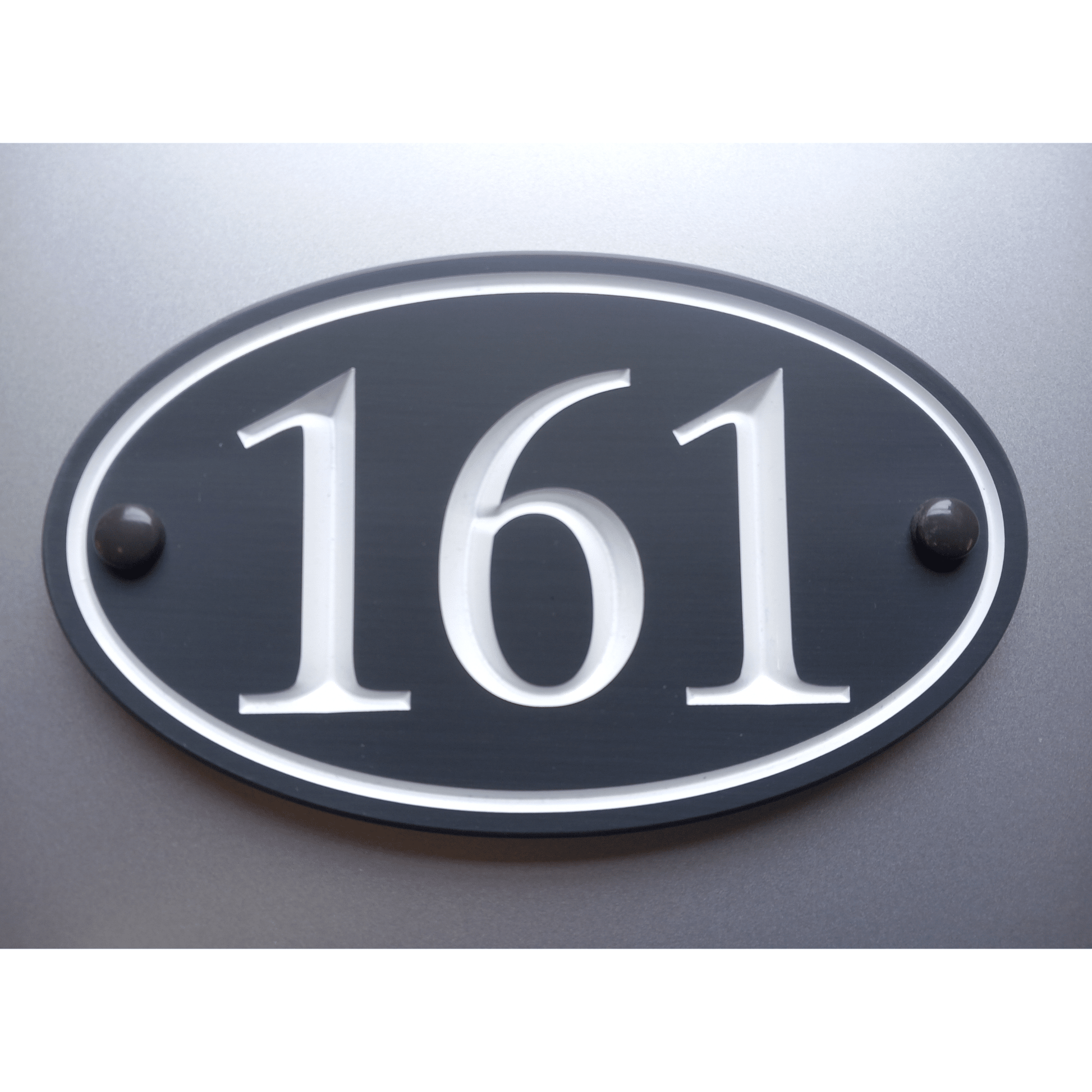 Grey Oval Corian Sign (195x115mm) - housenumbers.ie