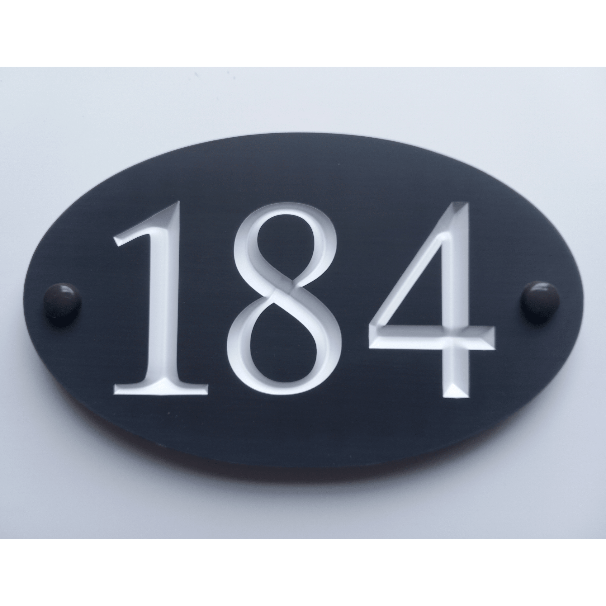 Grey Oval Corian Sign (195x115mm) - housenumbers.ie