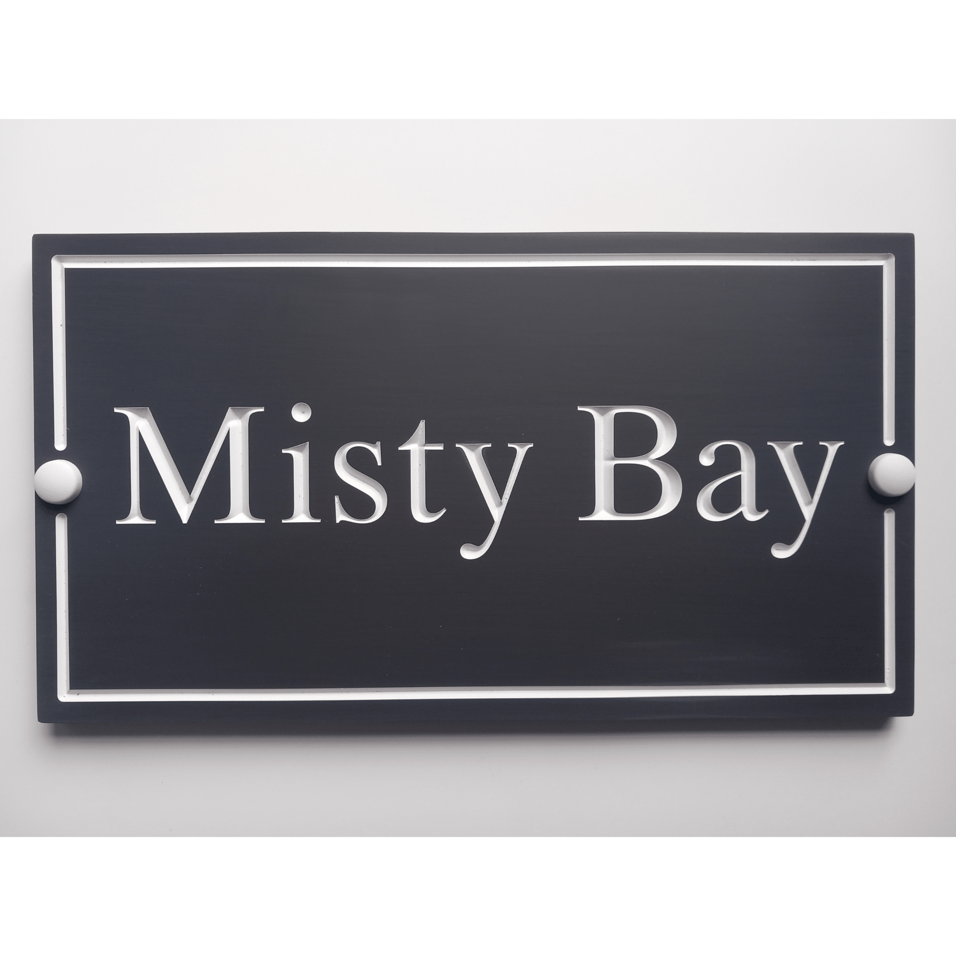 Grey Rectangle Corian Sign (325x180mm) - housenumbers.ie