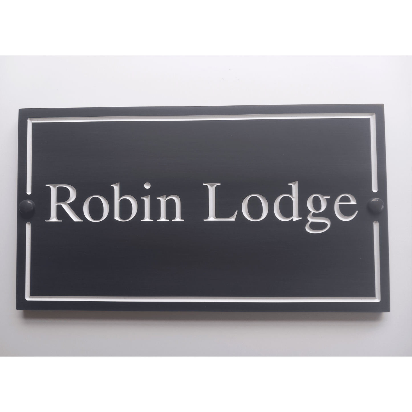 Grey Rectangle Corian Sign (325x180mm) - housenumbers.ie