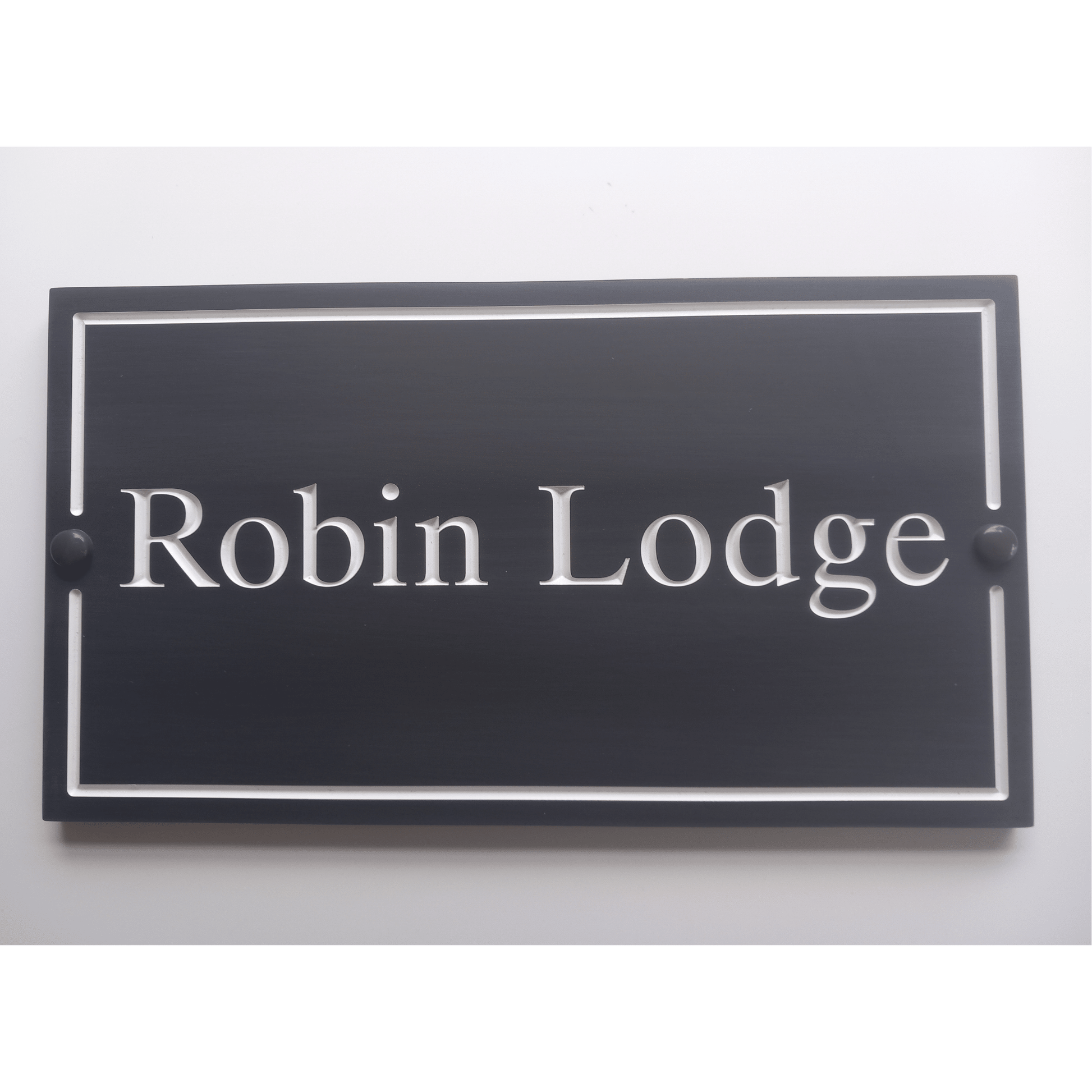 Grey Rectangle Corian Sign (325x180mm) - housenumbers.ie