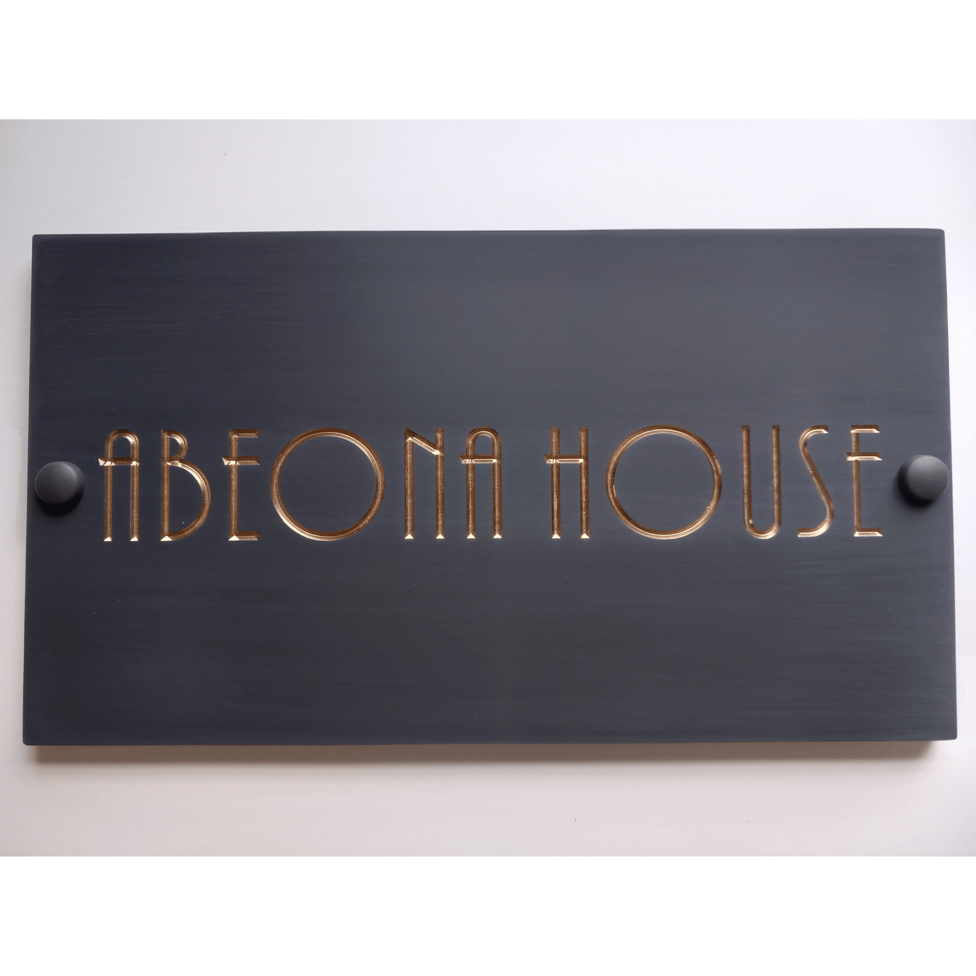 Grey Rectangle Corian Sign (325x180mm) - housenumbers.ie