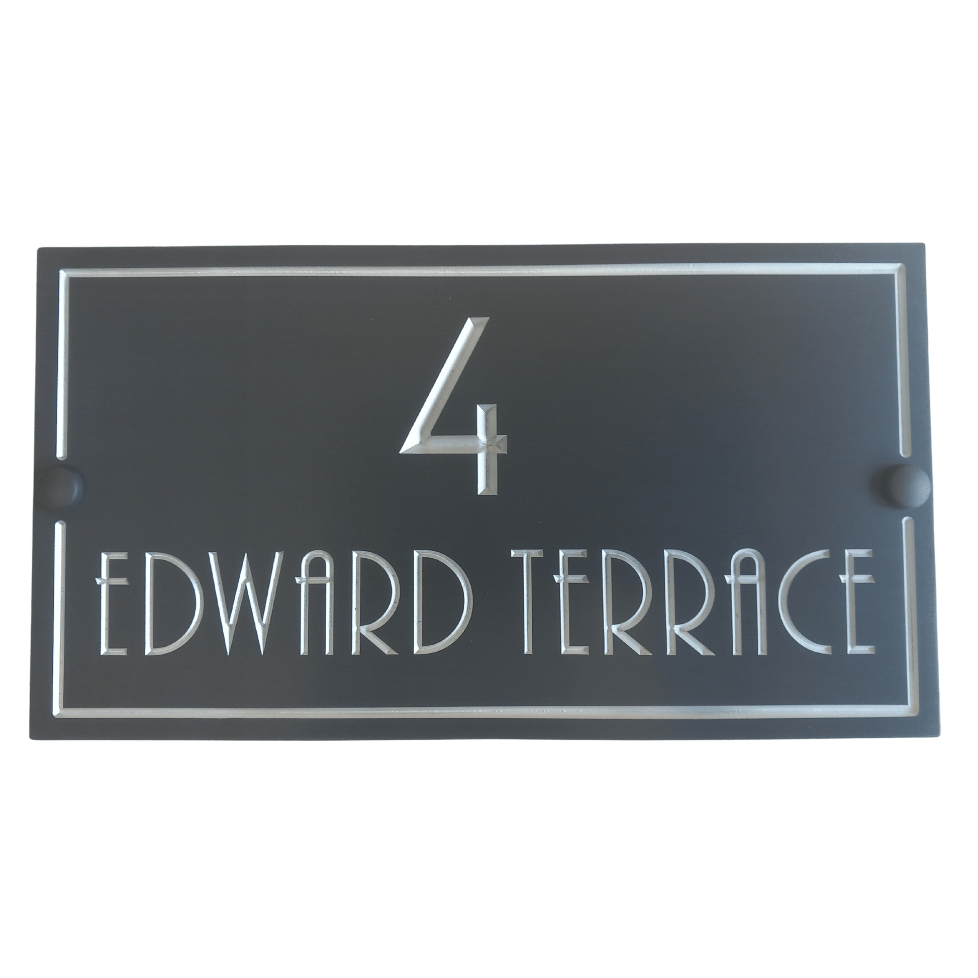 Grey Rectangle Corian Sign (325x180mm) - housenumbers.ie