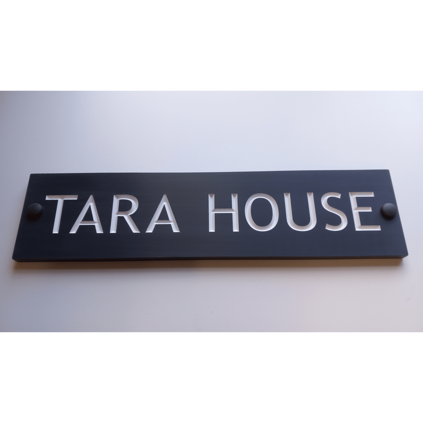 Grey Rectangle Corian Sign (400x100mm) - housenumbers.ie