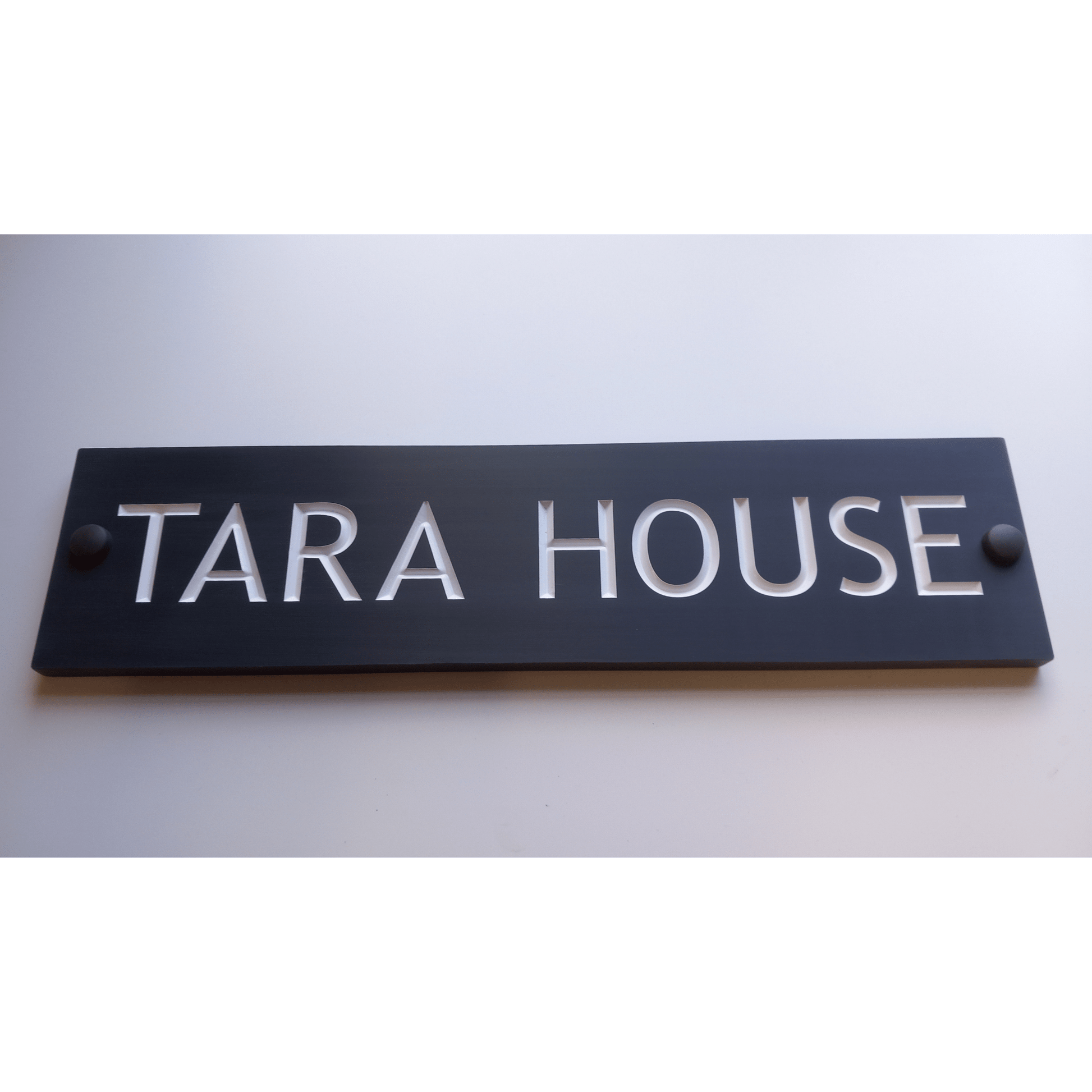 Grey Rectangle Corian Sign (400x100mm) - housenumbers.ie