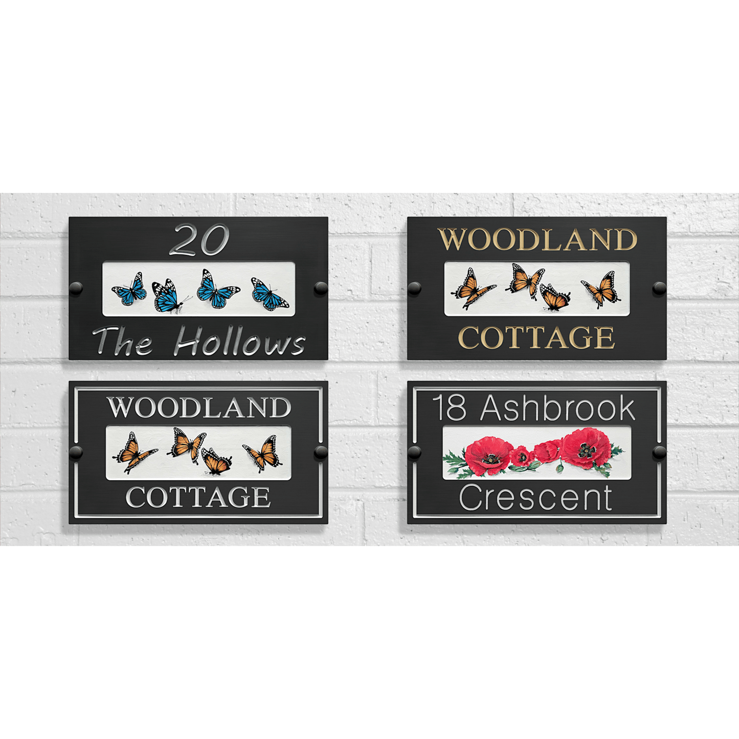 Grey Small Rectangle Corian Sign (325x180mm) with Art - housenumbers.ie