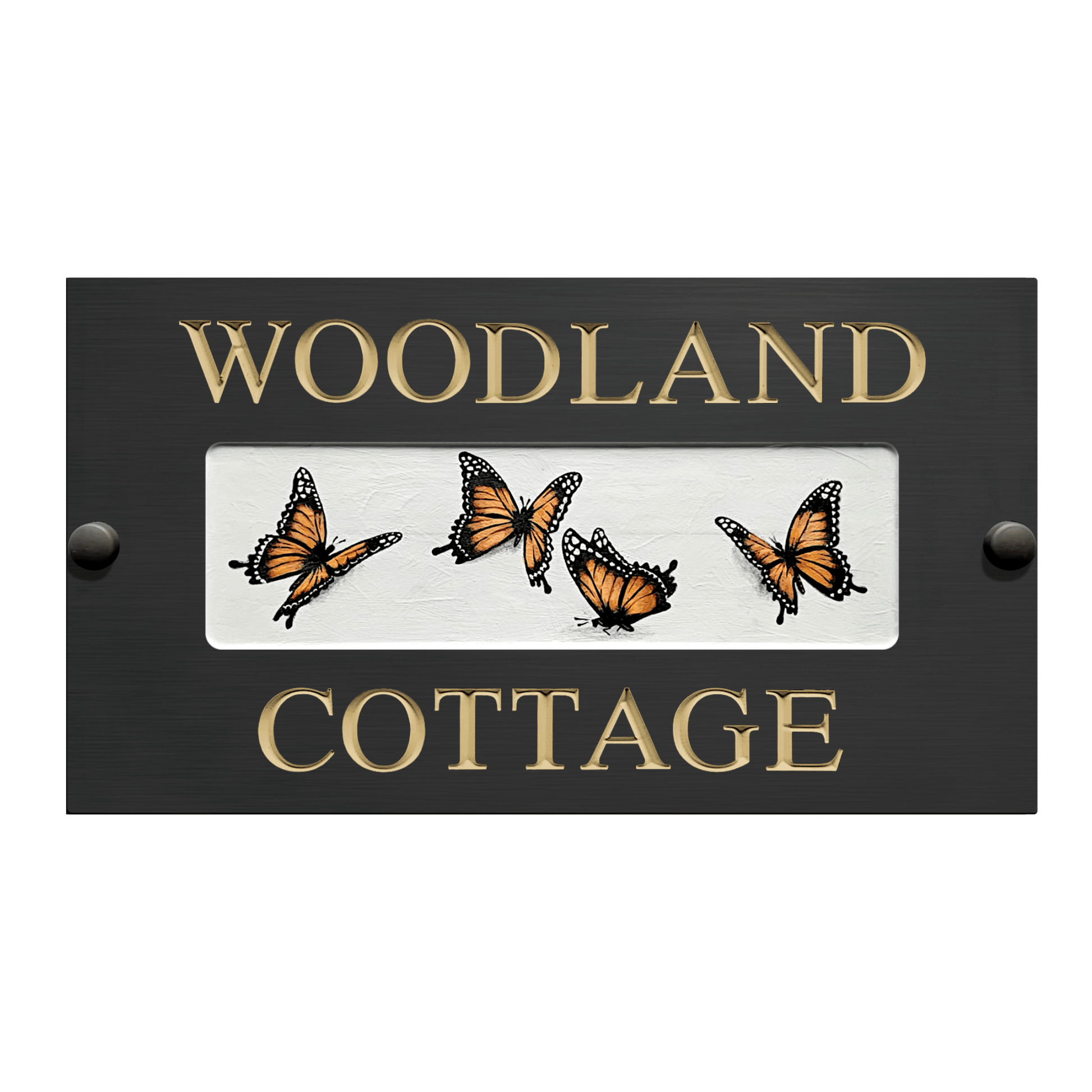 Grey Small Rectangle Corian Sign (325x180mm) with Art - housenumbers.ie