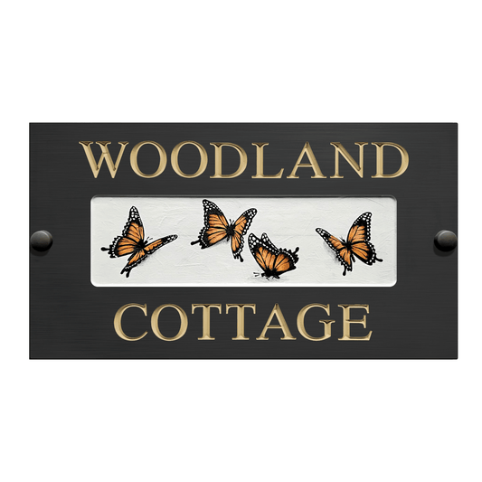 Grey Small Rectangle Corian Sign (325x180mm) with Art - housenumbers.ie