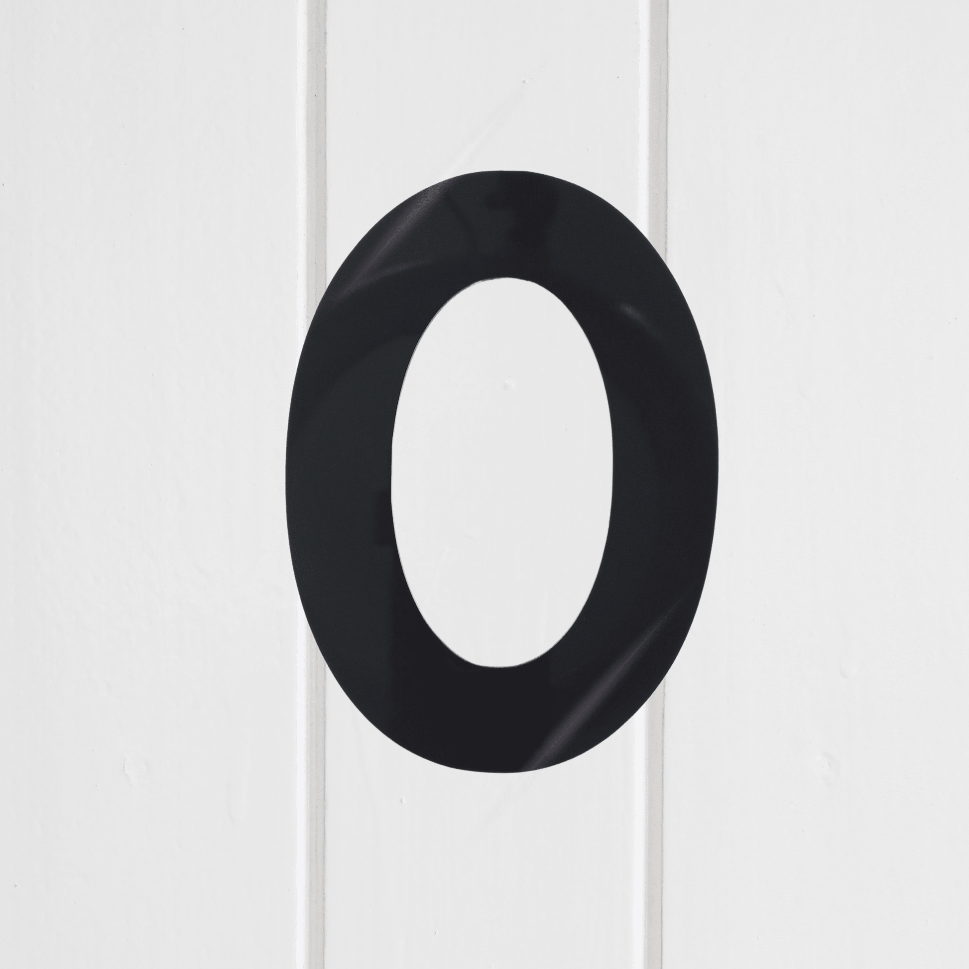 Stick On Number 0 - Black Gloss (100mm high) - housenumbers.ie