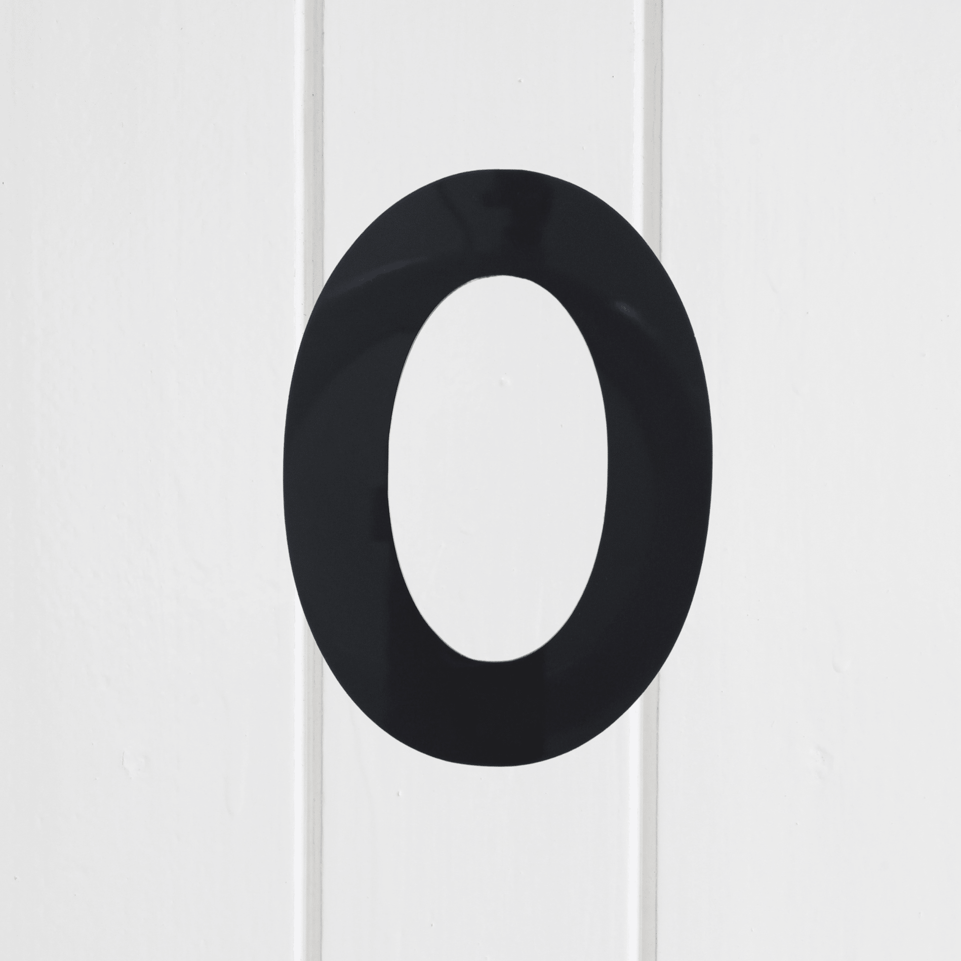 Stick On Number 0 - Black Matt (100mm high) - housenumbers.ie