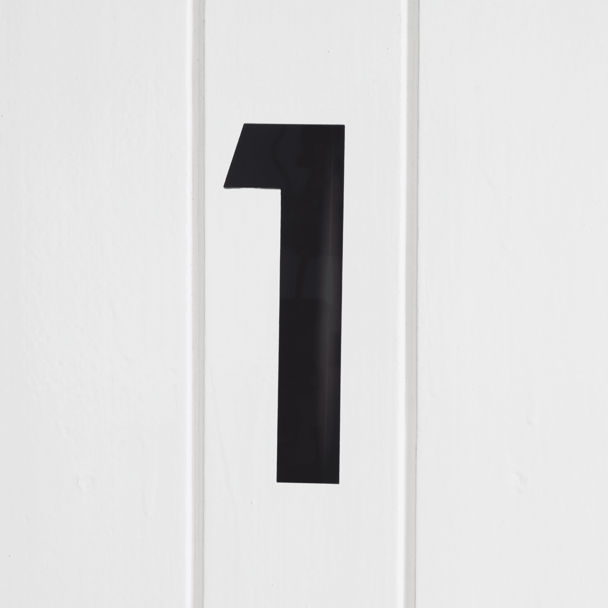 Stick On Number 1 - Black Gloss (100mm high) - housenumbers.ie
