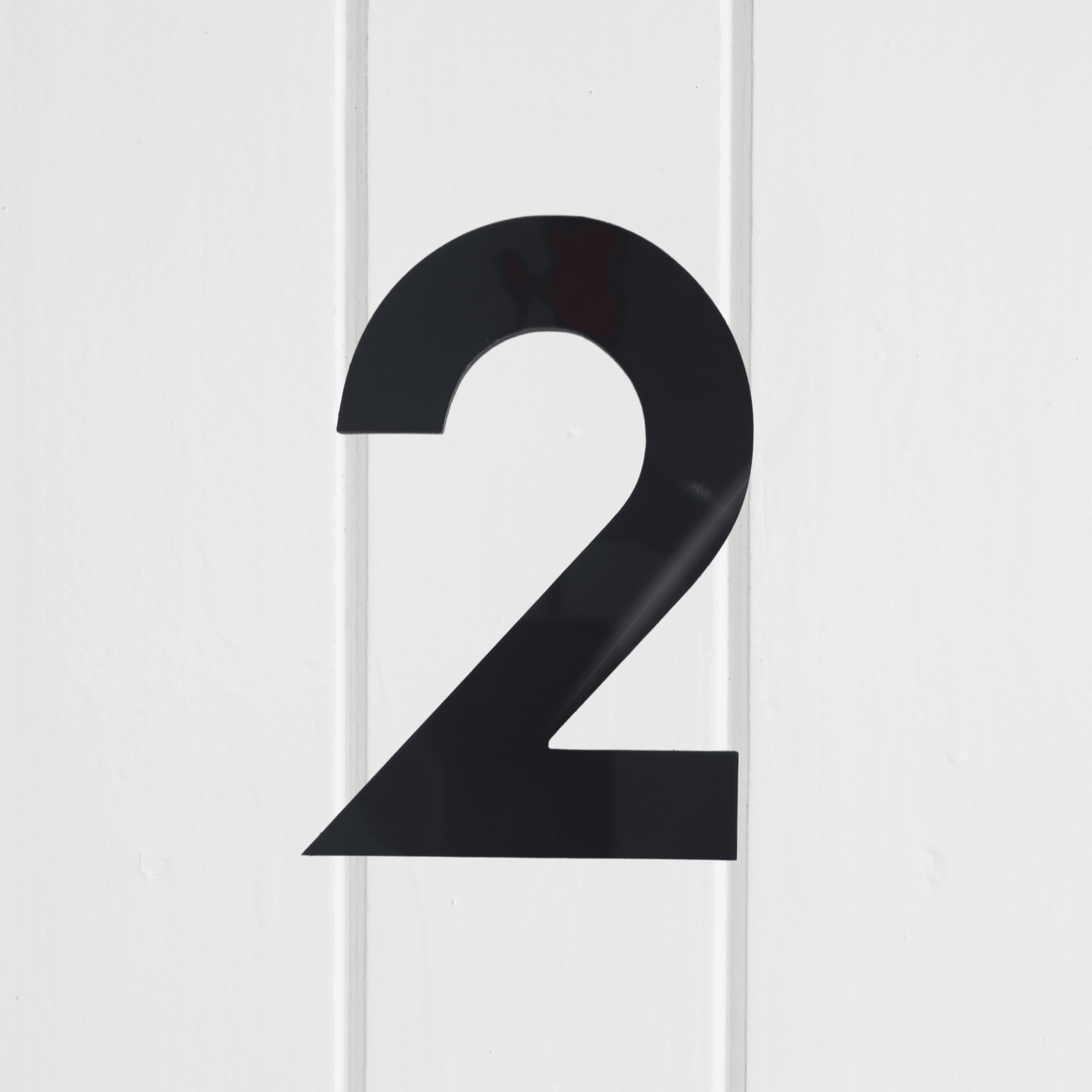 Stick On Number 2 - Black Gloss (100mm high) - housenumbers.ie