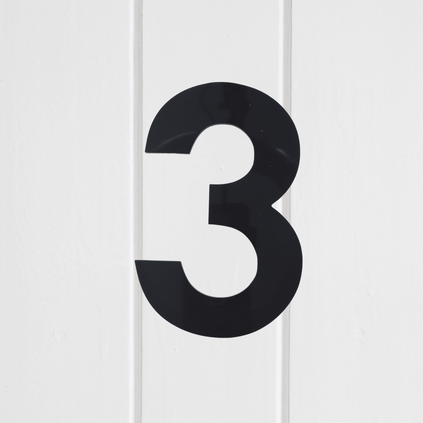 Stick On Number 3 - Black Matt (100mm high) - housenumbers.ie
