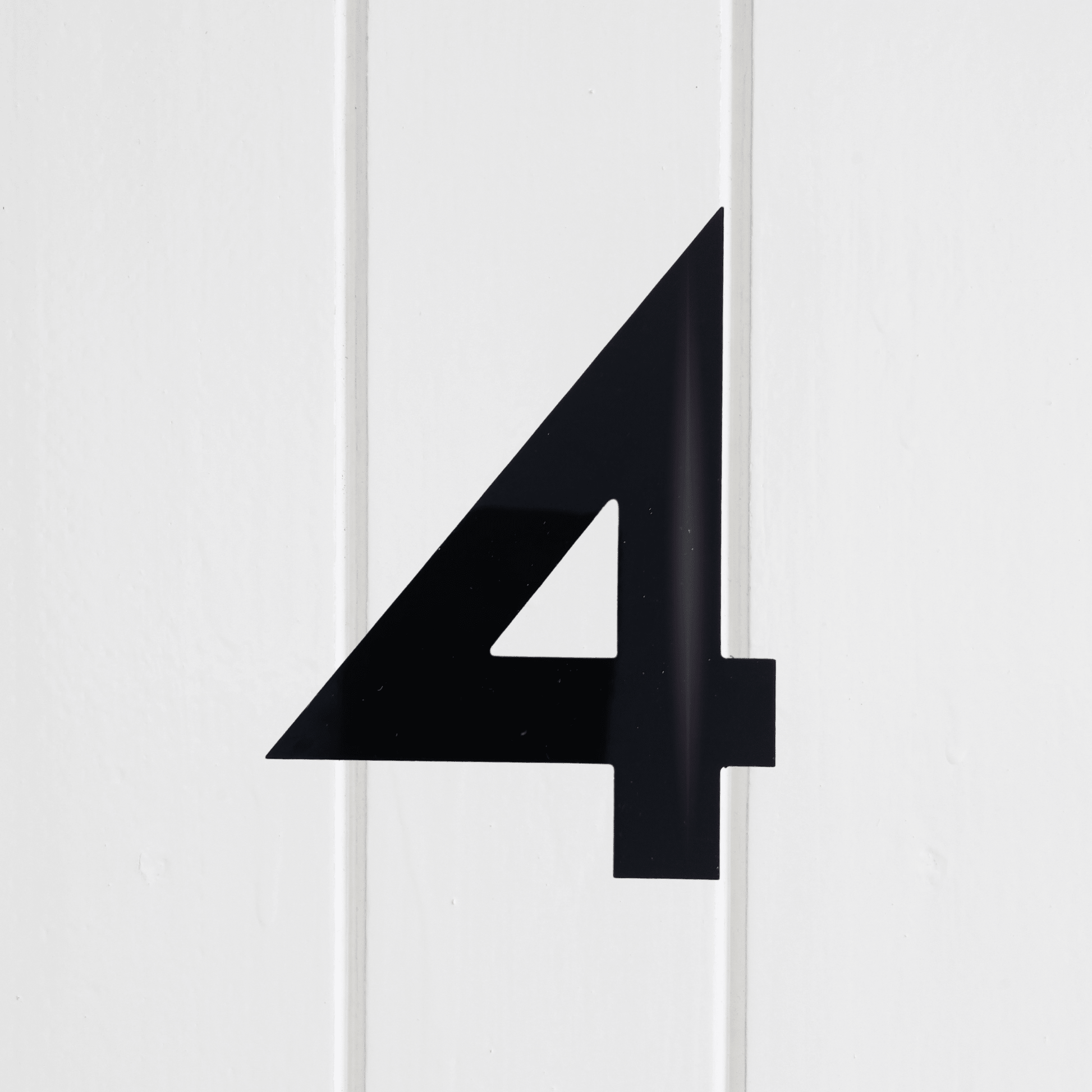 Stick On Number 4 - Black Gloss (100mm high) - housenumbers.ie