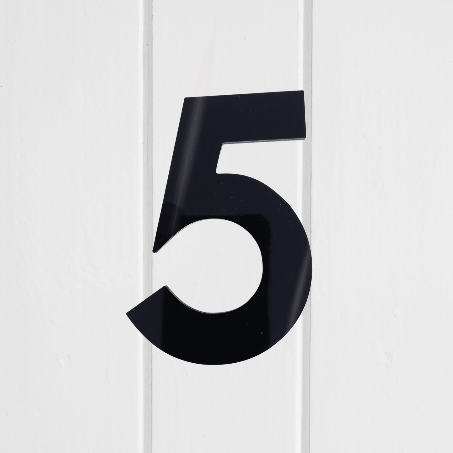 Stick On Number 5 - Black Gloss (100mm high) - housenumbers.ie