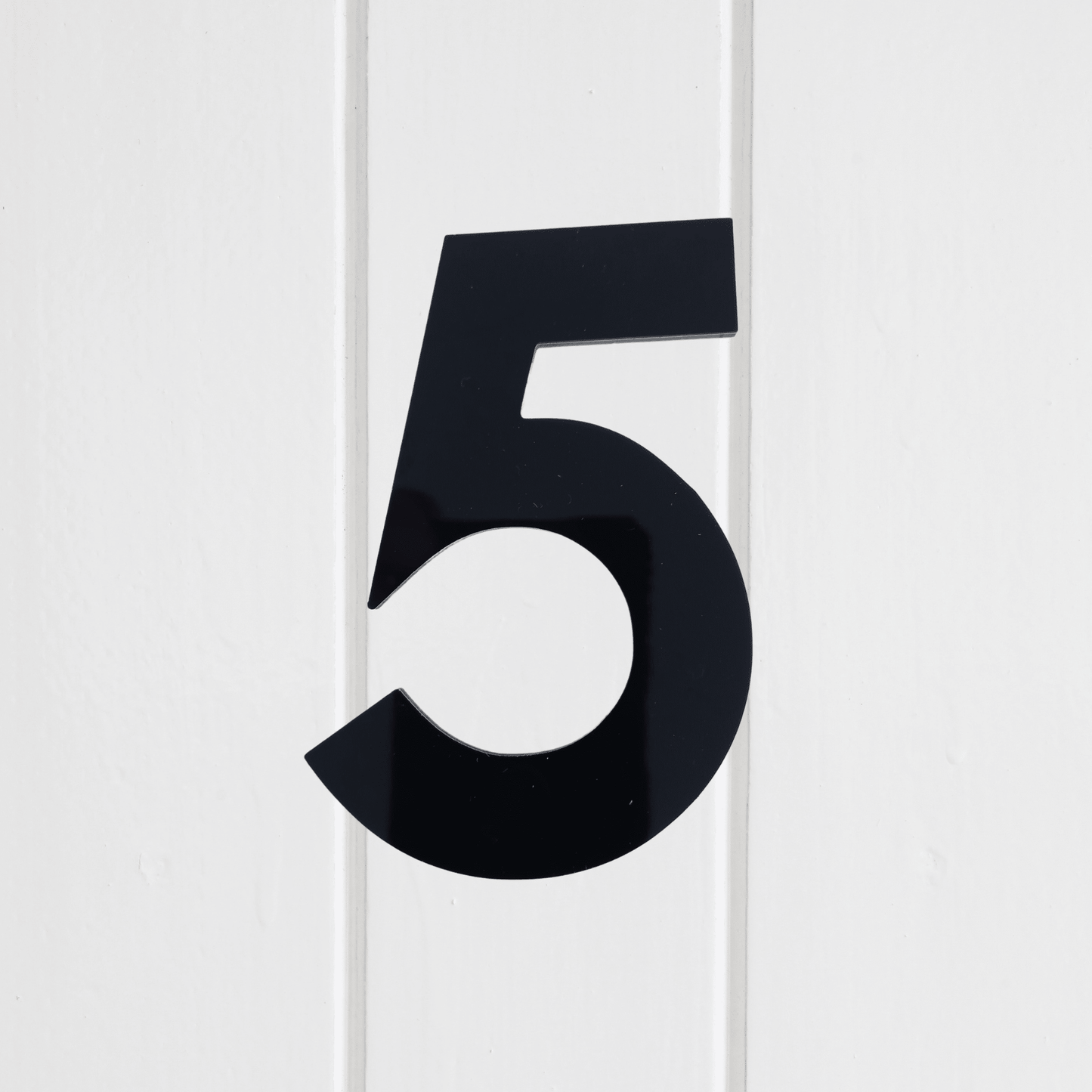 Stick On Number 5 - Black Matt (100mm high) - housenumbers.ie