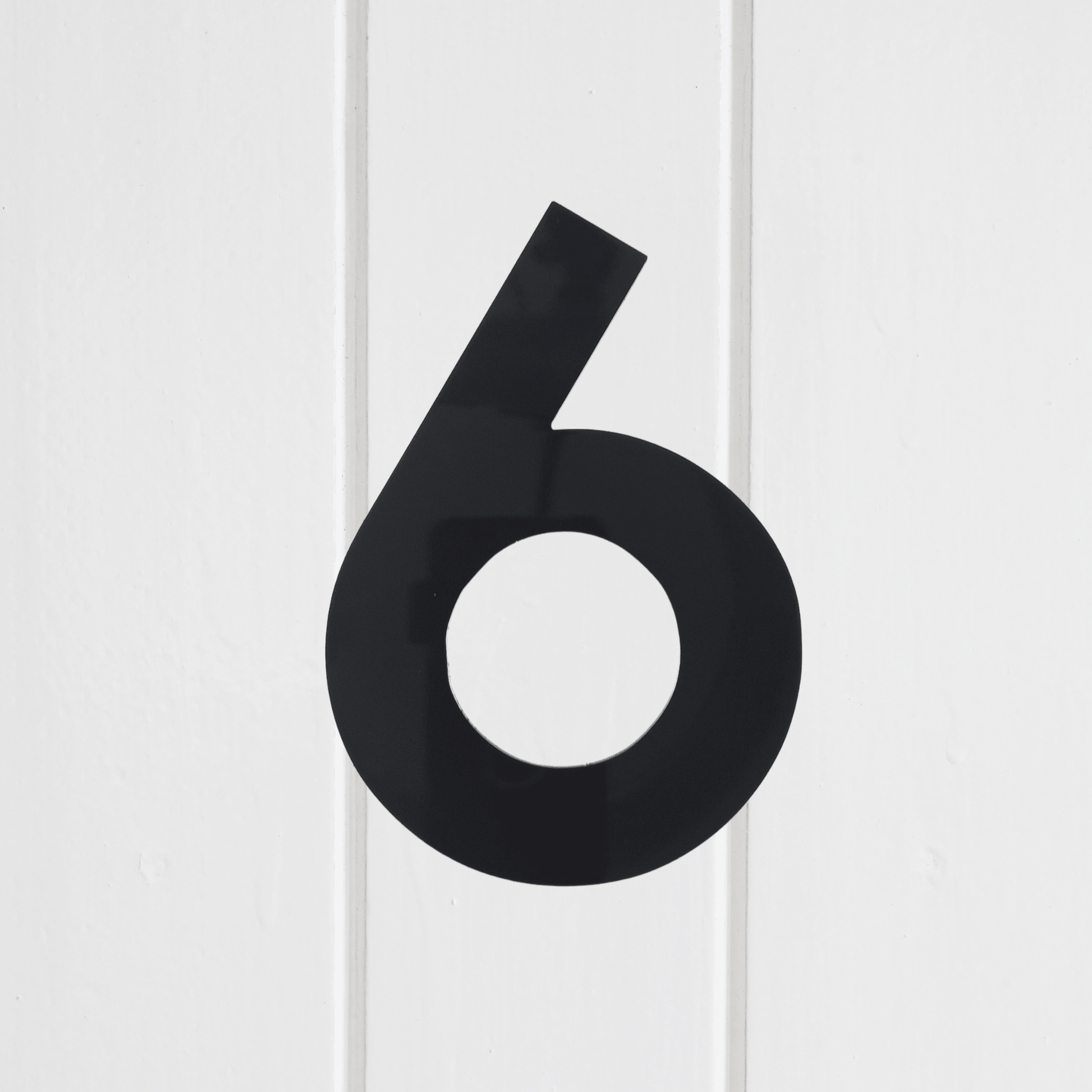 Stick On Number 6 - Black Matt (100mm high) - housenumbers.ie