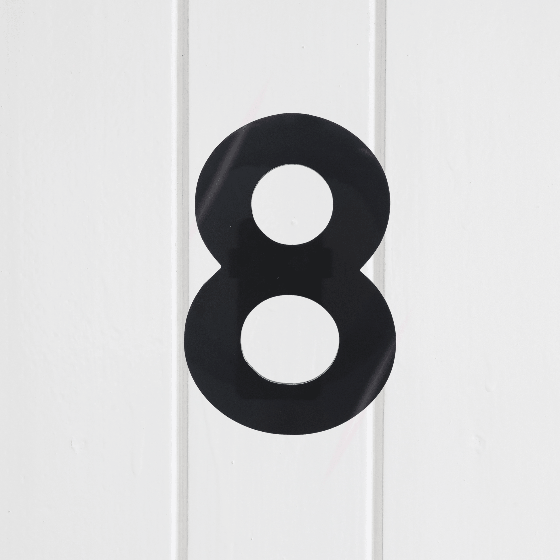 Stick On Number 8 - Black Gloss (100mm high) - housenumbers.ie