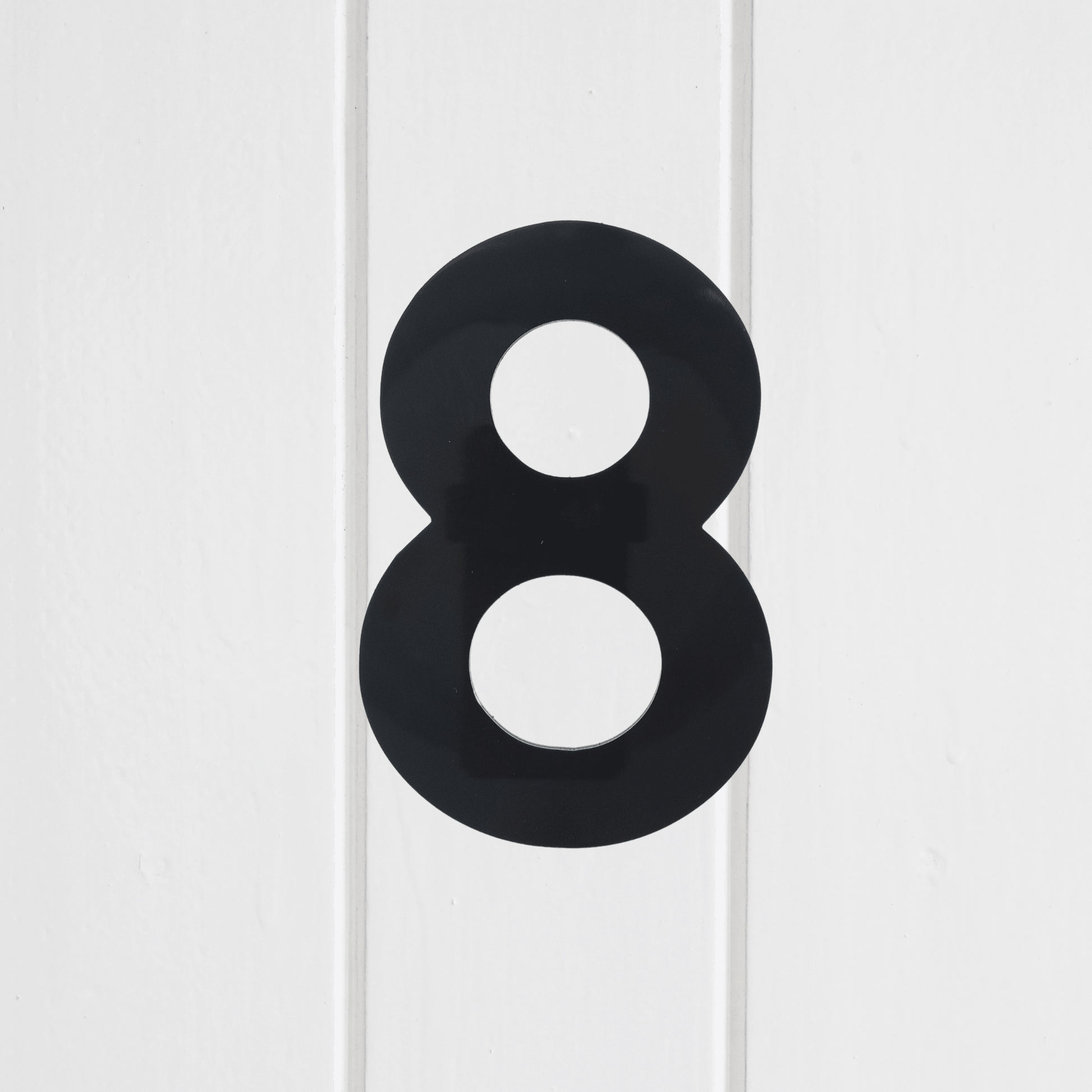 Stick On Number 8 - Black Matt (100mm high) - housenumbers.ie