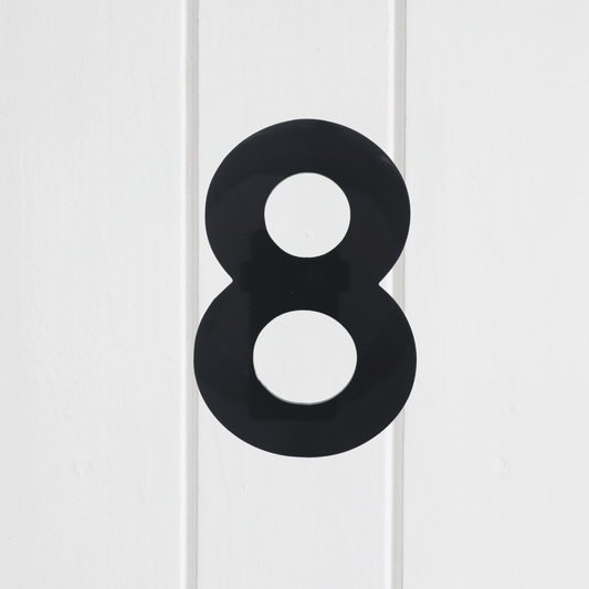 Stick On Number 8 - Black Matt (100mm high) - housenumbers.ie