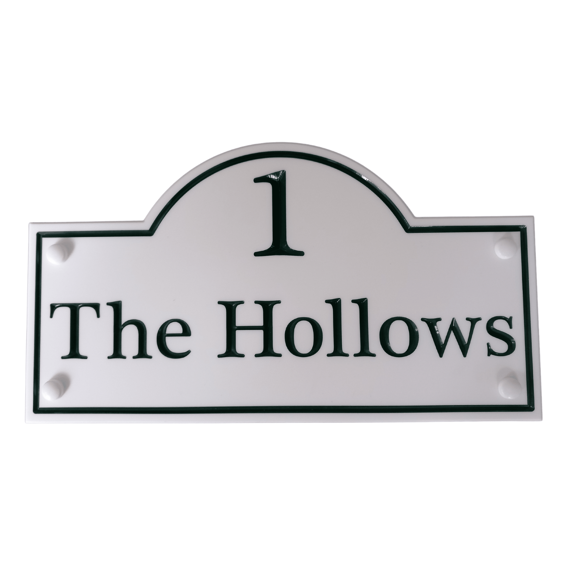 White Corian Dome Sign (325x180mm) - housenumbers.ie