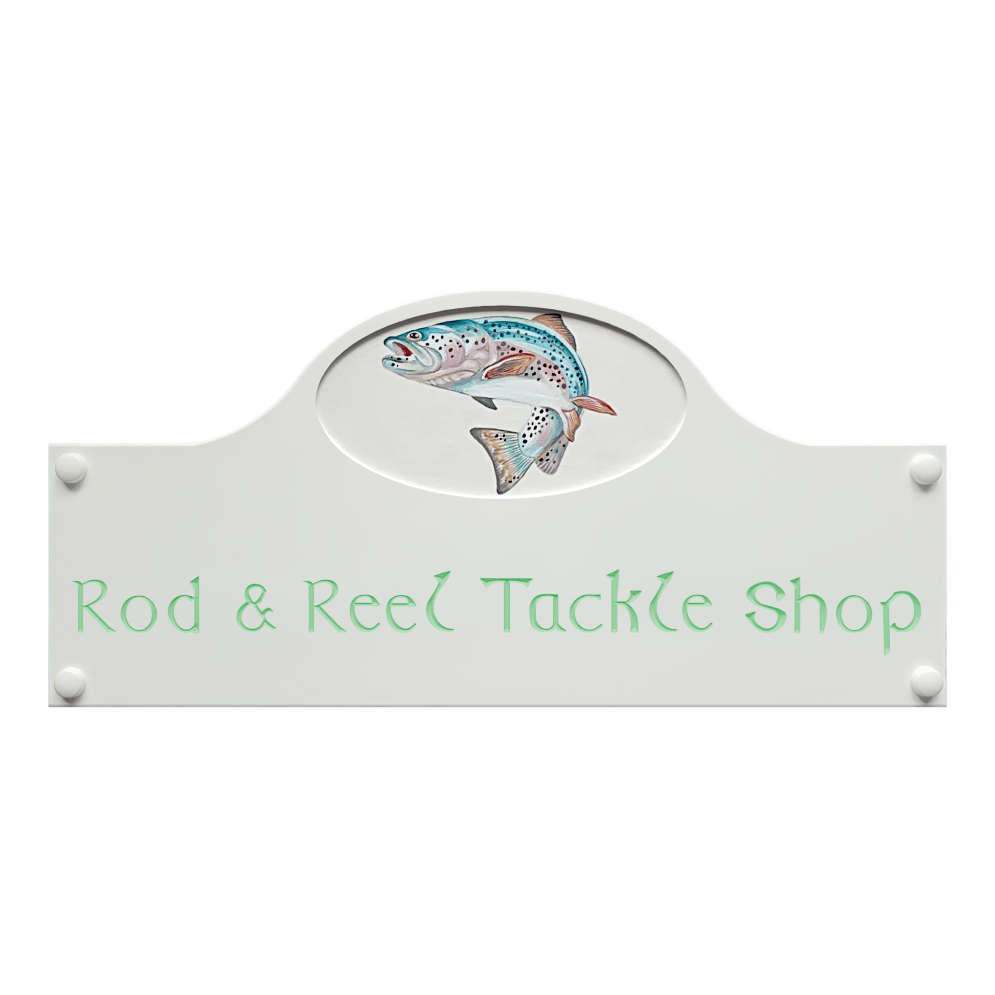 White Large Dome Corian Sign (400x185mm) with Art - housenumbers.ie