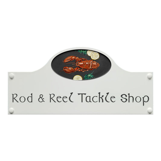 White Large Dome Corian Sign (400x185mm) with Art - housenumbers.ie
