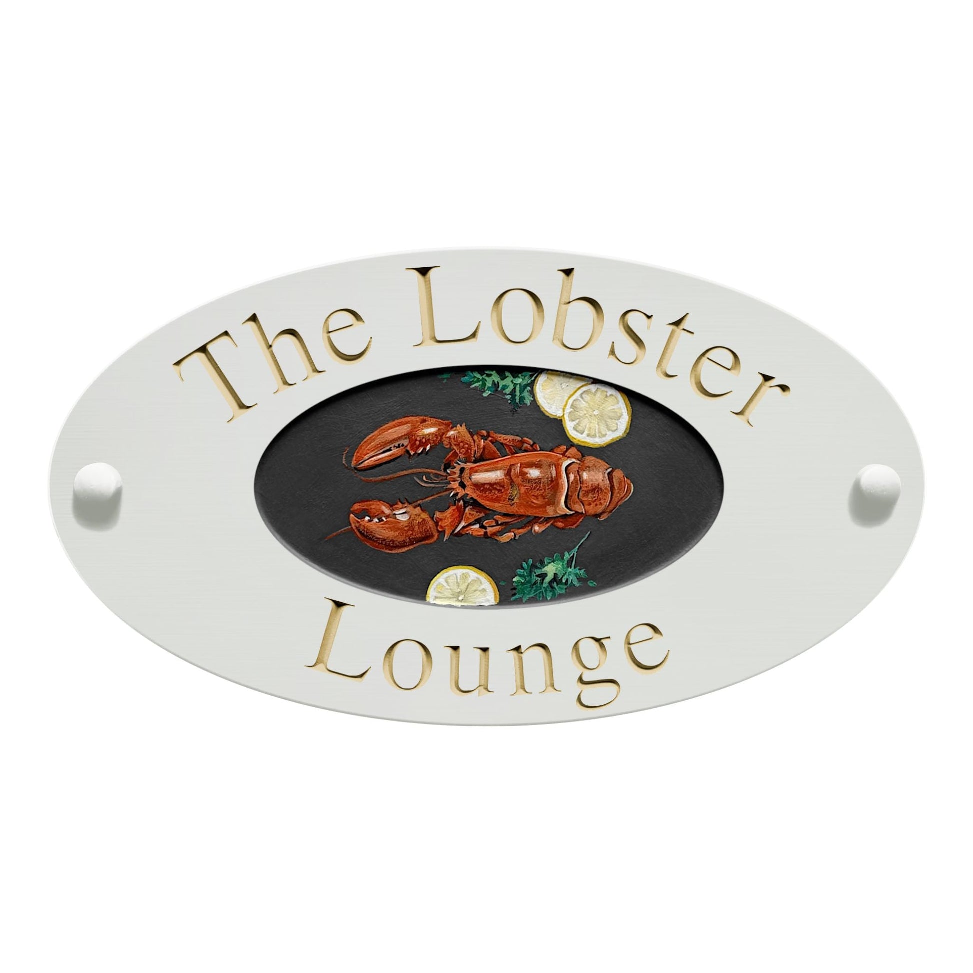White Small Oval Corian Sign (320x175mm) with Art - housenumbers.ie