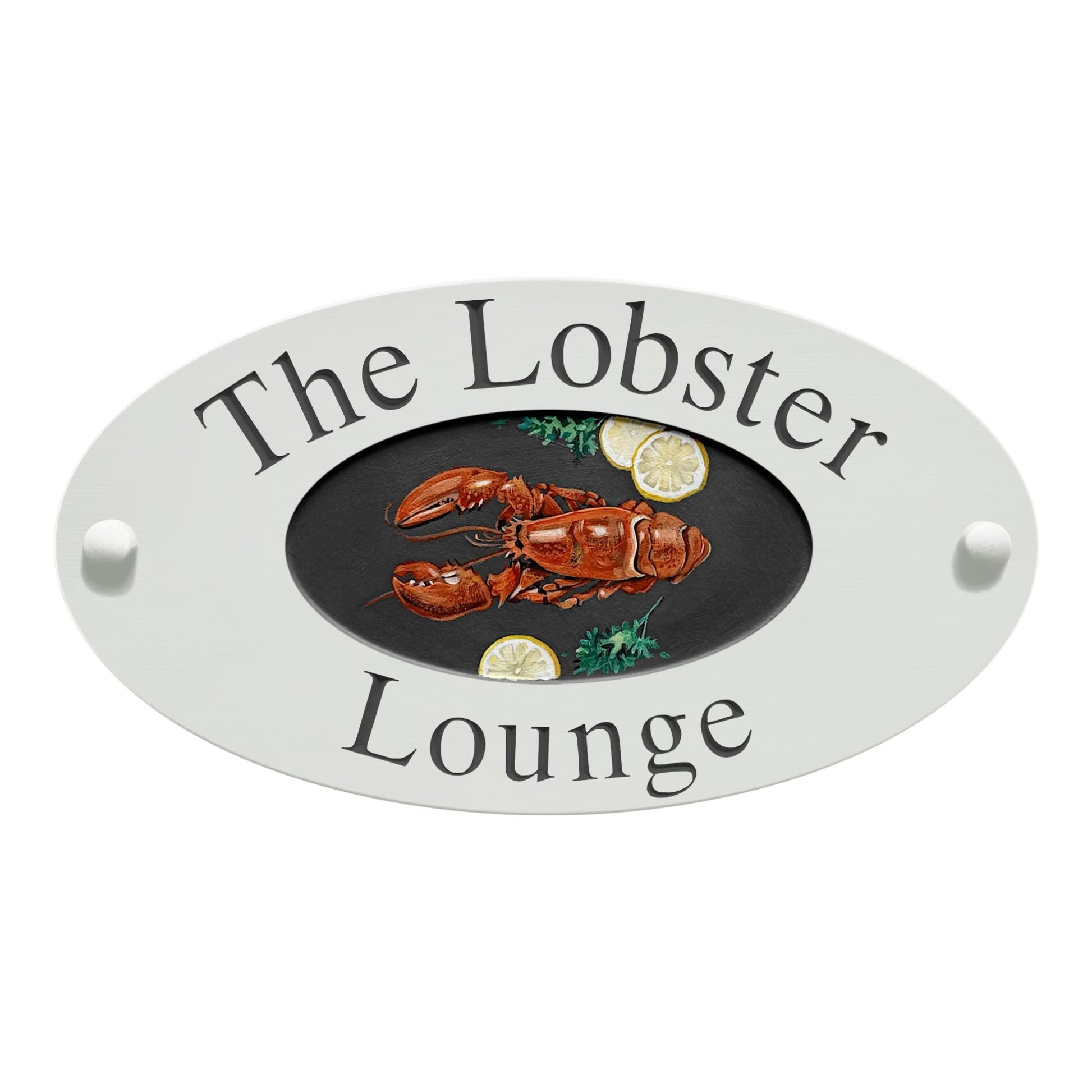White Small Oval Corian Sign (320x175mm) with Art - housenumbers.ie