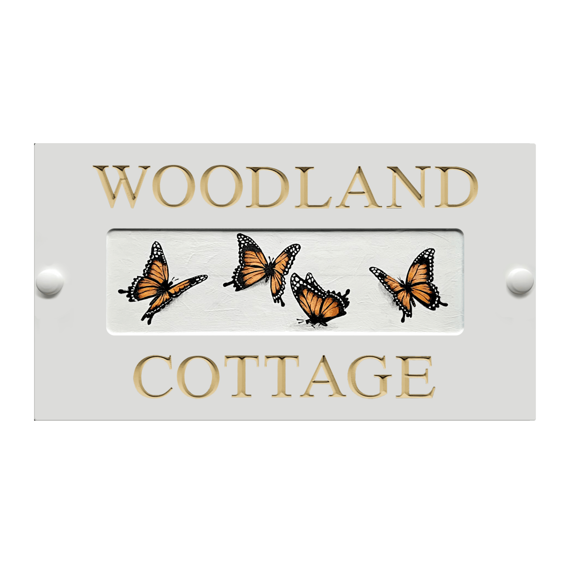 White Small Rectangle Corian Sign (325x180mm) with Art - housenumbers.ie