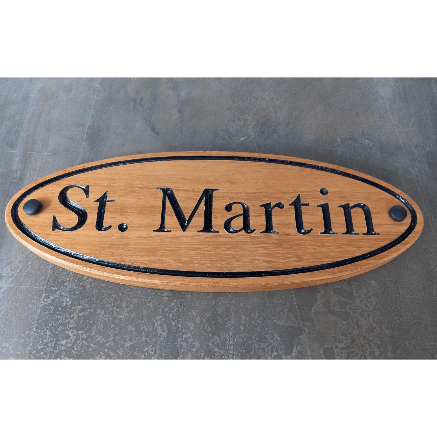 Wooden Oval Sign (395x145mm) - housenumbers.ie