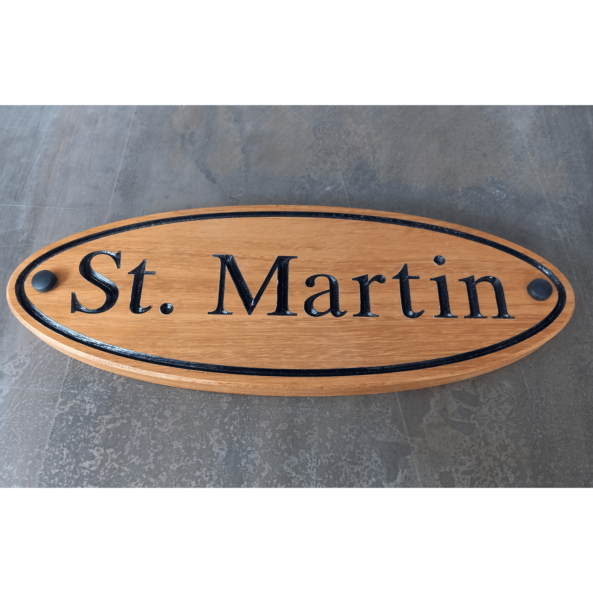 Wooden Oval Sign (395x145mm) - housenumbers.ie