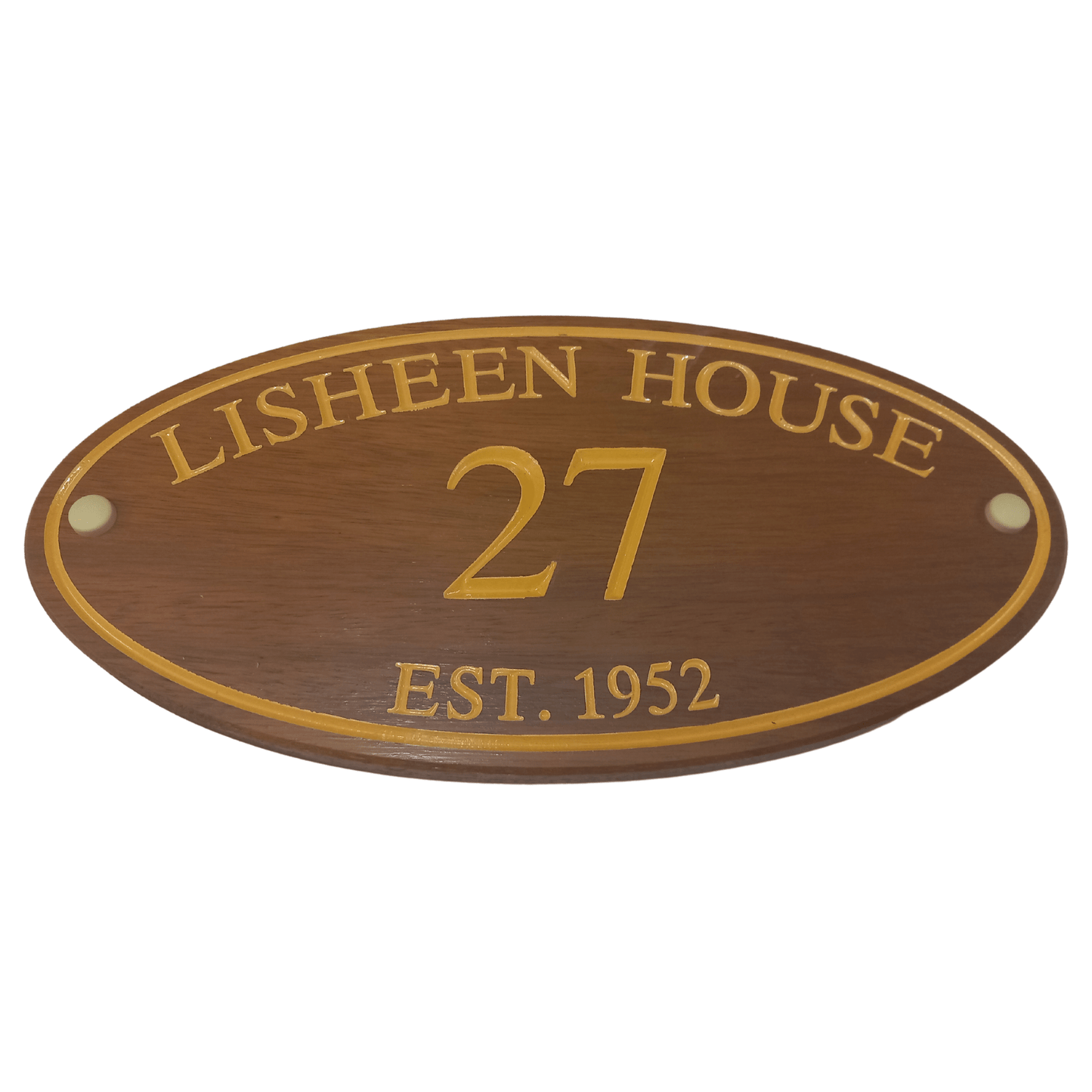 Wooden Oval Sign (395x185mm) - housenumbers.ie